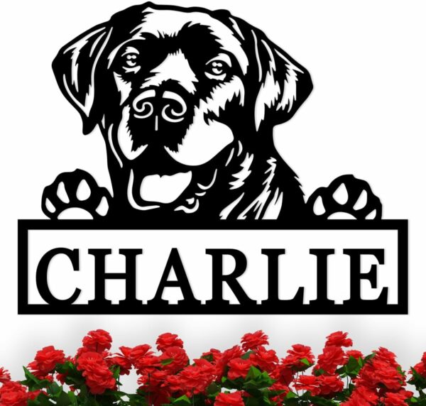 Labrador Retriever Dog Name Signs, Dog Metal Wall Art Decor, Gift For Dog Lover, Custom Dog House Sign
